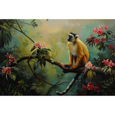Monkey on Branch Canvas